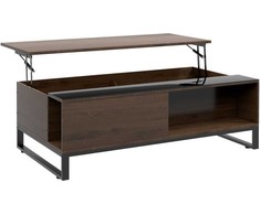 Homcom Kavos staliukas, pakeliamasis staliukas su daiktadėže 102 x 58 x 35,5 cm