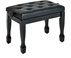 Homcom Kėdutė fortepijonui, Reguliuojamo aukščio - Juoda 64 x 35 x 45-55 cm