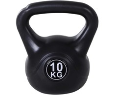 HOMCOM Ketlbells Svarmalius 10 kg Svorio Hantelis Užpildytas Smėliu Pradedantiesiems Juodas