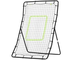 "HOMCOM kickback rebounder" vartų tinklas, plienas + PE, 75x126 cm, futbolo treniruočių priemonė, juodas