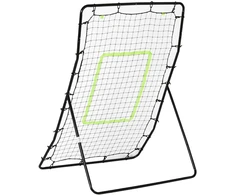 "HOMCOM kickback rebounder" vartų tinklas, plienas + PE, 75x126 cm, futbolo treniruočių priemonė, juodas