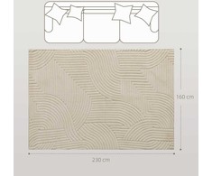 HOMCOM Kiliminis, 15 mm aukščio, universalus, neslystantis, kreminės baltos spalvos
