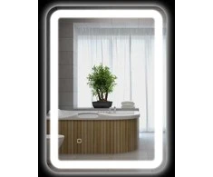 Homcom "Kleankin" vonios kambario veidrodis, 50 x 70 cm LED vonios kambario veidrodis su 3 šviesos spalvomis, sieninis veidrodis su jutikliniu jungikliu, atminties funkcija, apšviestas veidrodis su apsauga nuo rūko, IP44