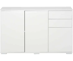 HOMCOM Komoda su 2 stalčiais ir 3 durelėmis, universali spintelė, dokumentų spinta, 117x36x74cm