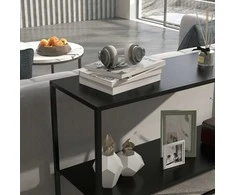Homcom Konsolinis staliukas su 2 lygiais, prieškambario staliukas 90x30x75 cm