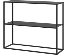 HOMCOM konsolinis staliukas su 2 lentynomis, prieškambario staliukas, plieno šoninis staliukas, su apsauga nuo apvirtimo, 90x30x75 cm