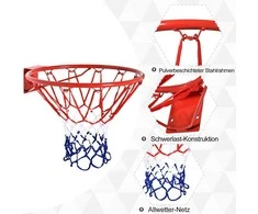 Homcom Krepšinio lankas su tinklu, vamzdinis plienas ø46 cm