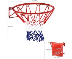 Homcom Krepšinio lankas su tinklu, vamzdinis plienas ø46 cm
