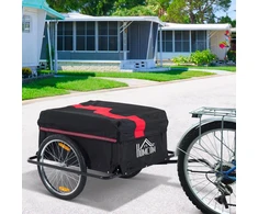 HOMCOM krovininė priekaba dviračiams, transportavimo priekaba CargoTrailer, juoda, nauja