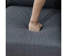 HOMCOM L-formos kampinė sofa, pilka kampinė sofa su šezlongu, lino išvaizdos, skirta 3 asmenims, 93x136x85cm