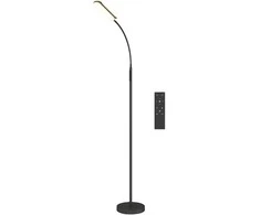 HOMCOM LED pastatoma lempa su reguliuojamu ryškumu, nuotolinio valdymo ir lietimui jautriu valdymu, 360° reguliuojamu lanksčiu kaklu, 1 valandos laikmačiu, atminties funkcija, juoda