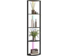 HOMCOM LED Pastatytė, 5 pakopų pritemdoma, su lentyna, RGB spalvų keitimas, nuotolinio valdymo pultas