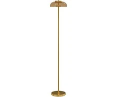 HOMCOM LED stovintis šviestuvas svetainei, pastatomas šviestuvas su 3000 K šilta šviesa, kojiniu jungikliu, 25 x 25 x 134 cm, žalvario
