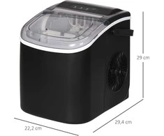 Kaitlentė Homcom Ledo kubelių gaminimo aparatas 9 kubelius paruošia per 6-12 minučių, 12 KG/24 H