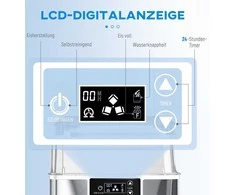 Kaitlentė HOMCOM Ledukų gaminimo aparatas, ledukų dozatorius, Ice-Maker, 20 kg/24h ledukų gamintojas su 2,1 L vandens talpa, sidabro