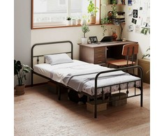 HOMCOM Lovos rėmas čiužiniui 200 x 90 cm, sulankstomas lovos rėmas, 82,5 cm aukščio metalinė lova, metalinis lovos rėmas, pagamintas iš metalo, skirtas miegamajam, svečių kambariui, juodas