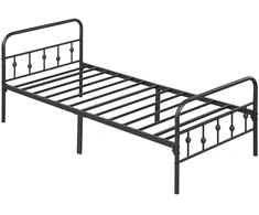 HOMCOM Lovos rėmas čiužiniui 200 x 90 cm, sulankstomas lovos rėmas, 82,5 cm aukščio metalinė lova, metalinis lovos rėmas, pagamintas iš metalo, skirtas miegamajam, svečių kambariui, juodas