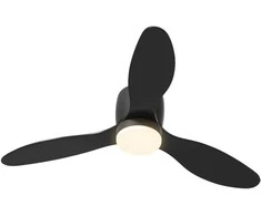 HOMCOM lubinis ventiliatorius su apšvietimu ir nuotolinio valdymo pulteliu, 115 cm, LED lempa su ventiliatoriumi, reversinis DC variklis, 3 sparnai, 3 šviesos spalvos, 6 greičiai, laikmatis, lubinis ventiliatorius miegamajam