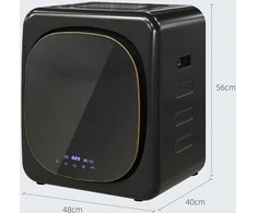 HOMCOM mini drabužių džiovyklė su 6 programomis, LED jutikliniu ekranu, 4kg talpa, iki 60 ℃, 800 W, laisvai pastatoma, montuojama ant sienos, ištraukiamoji džiovyklė su apsauga nuo perkaitimo, drabužių džiovyklė, juoda