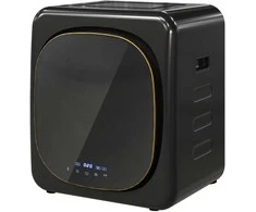 HOMCOM Mini Džiovintuvas su 6 programomis, LED jutiklinis ekranas, 4kg, iki 60 ℃, 800W, laisvai pastatomas, tvirtinamas prie sienos, ventiliuojamas, su apsauga nuo perkaitimo, ventiliuojamas drabužių džiovintuvas, juodas