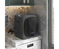 HOMCOM Mini džiovyklė su 6 programomis, LED jutikliniu ekranu, 4kg, iki 60℃, 800W, pastatoma arba montuojama ant sienos, su išmetimo sistema ir apsauga nuo perkaitimo, drabužių džiovyklė, pilka