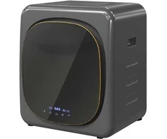 HOMCOM Mini džiovyklė su 6 programomis, LED jutikliniu ekranu, 4kg, iki 60℃, 800W, pastatoma arba montuojama ant sienos, su išmetimo sistema ir apsauga nuo perkaitimo, drabužių džiovyklė, pilka