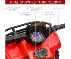 HOMCOM mini elektrinis keturratis vaikams 18-36 mėn., vaikiškas automobilis su priekiniu žibintu, vaikiškas elektrinis motociklas, rožinis
