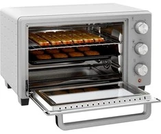 Gruzdintuvė "HOMCOM" mini orkaitė 21 l picų kepimo krosnelė, mini krosnelė su kepimo skardomis, grotelėmis ir trupinių dėklais, 1400 W stalinė orkaitė su 1 val. laikmačiu, orkaitės lentyna, 100-230 ℃, metalinė, sidabrinė