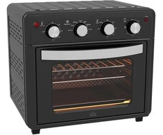 Homcom Mini orkaitė su konvekcija 30L Mini orkaitė su kepimo skardomis, grilio grotelėmis ir padėklu trupiniams, 90 °C-230 °C karšto oro gruzdintuvė, 7 režimai, kepimo krepšys, 60 min. laikmatis, 1600 W, metalinė