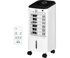 "HOMCOM" mini oro kondicionierius "3-in-1", oro drėkintuvas, nešiojamas oro aušintuvas, 3 lygių ventiliatorius, 60° osciliacija, laikmatis, nuotolinio valdymo pultas