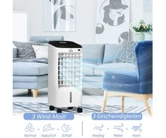 "HOMCOM" mini oro kondicionierius "3-in-1", oro drėkintuvas, nešiojamas oro aušintuvas, 3 lygių ventiliatorius, 60° osciliacija, laikmatis, nuotolinio valdymo pultas
