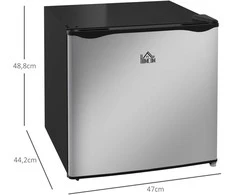 HOMCOM mini šaldiklis, 35 l talpos šaldymo dėžė, elektrinis, laisvai pastatomas, mini šaldymo kamera, mini šaldytuvas, -14 iki -24℃, 5 lygių temperatūros reguliavimas, 47 x 44,2 x 48,8 cm, sidabrinis