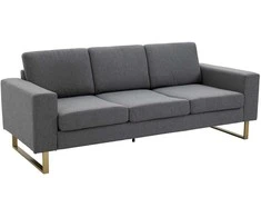 HOMCOM minkšta 3-vietė sofa - tamsiai pilka 200 x 82 x 78 cm