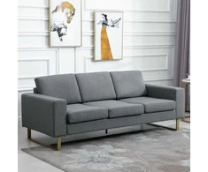 HOMCOM minkšta 3-vietė sofa - tamsiai pilka 200 x 82 x 78 cm