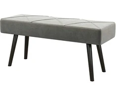 HOMCOM minkštasuolis su aksomo efektu, suoliukas, lovos suoliukas, prieškambario suoliukas su X rašto kojomis, iki 120 kg, miegamajam, 100x36x45 cm, pilkas