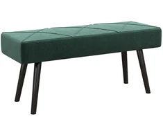 HOMCOM minkštasuolis su aksomo efektu, suolelis, lovos suoliukas, suoliukas prieškambariui su X formos raštu, iki 120 kg, miegamajam, 100x36x45 cm, žalias