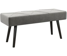 HOMCOM minkštasuolis su aksomo efektu, suoliukas, lovos suoliukas, prieškambario suoliukas su X rašto kojomis, iki 120 kg, miegamajam, 100x36x45 cm, pilkas