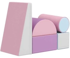 HOMCOM minkštos statybinės kaladėlės 5 putplasčio statybinių kaladėlių rinkinys milžiniškos statybinės kaladėlės statybinis žaislas putplasčio kaladėlės 1-3 metų vaikams odos imitacija EPE