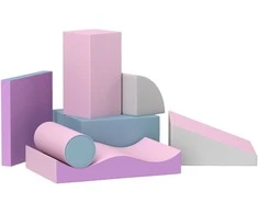 HOMCOM minkštos statybinės kaladėlės 7 putplasčio statybinių kaladėlių rinkinys milžiniškos statybinės kaladėlės statybinis žaislas putplasčio kaladėlės 1-3 metų vaikams odos imitacija EPE