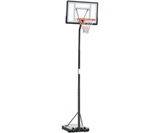 HOMCOM Mobilus krepšinio stovas Krepšinio lankas su reguliuojamo aukščio stovu, plienas+plastikas, juodas, 90 x 165 x 302-352 cm