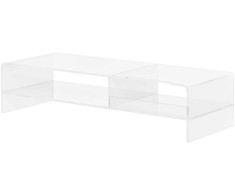 "HOMCOM" monitoriaus stovas su laikymo skyriumi, skirtas monitoriams iki 24 colių, kompiuteriams, nešiojamiesiems kompiuteriams iki 5kg, akrilinis, 50,8x19x12 cm