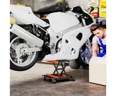 HOMCOM 500 kg motociklo keltuvas, reguliuojamas aukštis 135-390 mm, žirklinis keltuvas motociklų ir dviračių remontui garaže ir lauke