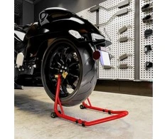 HOMCOM motociklo stovų rinkinys priekiniam/galiniam ratui, motociklo keltuvas iki 544 kg, plieno, raudonas