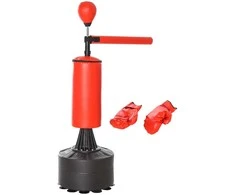 HOMCOM pastatomas bokso maišas, bokso treniruoklis su priedais, bokso asistentas, treniruočių maišas, juodas/raudonas, 88 x 48 x 155-205 cm