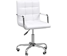 Homcom Pasukama darbo kėdė - PU Balta 52,5 x 54 x 84-99 cm