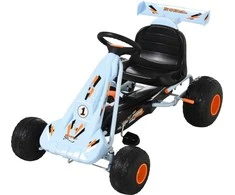 HOMCOM Pedalinis kartingas nuo 3 metų su reguliuojama sėdyne, plieno, šviesiai mėlynas, 97x66x59cm