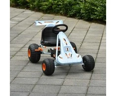 HOMCOM Pedalinis kartingas nuo 3 metų su reguliuojama sėdyne, plieno, šviesiai mėlynas, 97x66x59cm