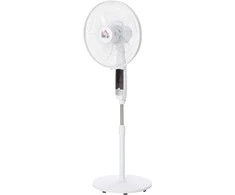 HOMCOM Pjedestalinis ventiliatorius 138cm Baltas ventiliatorius su laikmačiu, nuotolinio valdymo pultas, reguliuojamas aukštis, 3 greičiai, plienas