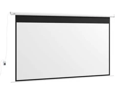 HOMCOM projektoriaus ekranas elektrinis 266 x 149 cm 16:9 projektoriaus ekranas su nuotolinio valdymo pulteliu, namų kino ekranas, pristatymas, metalinis, baltas