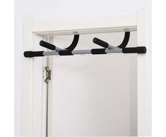 "HOMCOM Pull-up bar" daugiafunkcinis treniruočių laikiklis, durų strypas, pagamintas iš plieno ir putplasčio, juodas+pilkas, 92x40x17cm